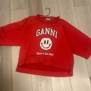 Ganni designer  sweatshirt 100 percent recycled collab